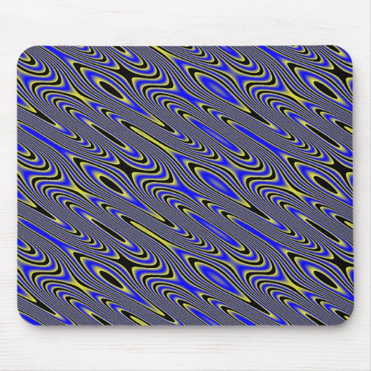 Wirbles Muster-Mousepad in Schwarz und Gelb Mousepad (Vorne)