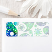 Wirbles Muster Paisley in Grün und Blau. (Insitu)