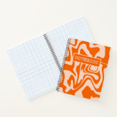 Wirbles psychedelisches Orange Retro Muster Notizblock (Innenseite)