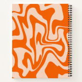 Wirbles psychedelisches Orange Retro Muster Notizblock (Rückseite)