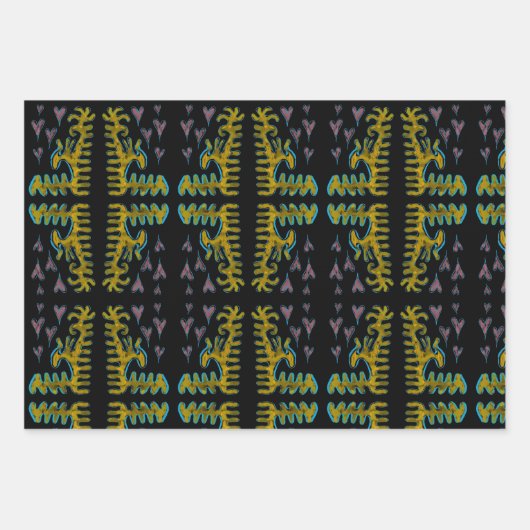 WIRBLES PUNCHY-Blume- und Herzklopfpapier Geschenkpapier Set (Vorderseite 3)