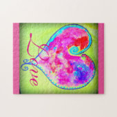 Wirbles rosa Herz Liebe Puzzle (Horizontal)