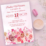 Wirbles Rosenherz Valentins 30. Geburtstag Einladung<br><div class="desc">Mädchen jeden Alters werden dieses weibliche Design Liebe geben. Hübsche, rosa Aquarellfarben-Rose und skurrile Wirble Herzen laden zum 30. Geburtstag ein. Die weiche, rosa Aquarellfarbe umrahmt den Text und die Grafik perfekt. Die Rückseite ist so hübsch wie die Vorderseite. Ein großes Herz fügt eine weitere Touch der Ästhetik des Valentins...</div>
