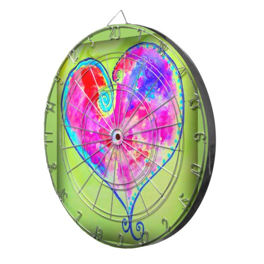 Wirbles rotes Herz Dartscheibe (Vorderseite rechts)