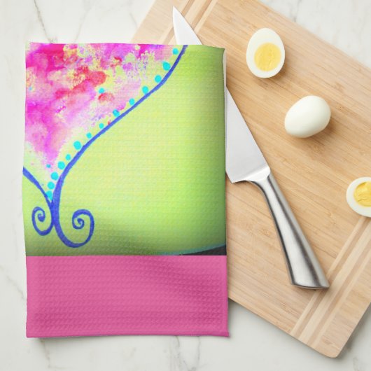 Wirbles rotes Herz Handtuch (Viertel Falte)