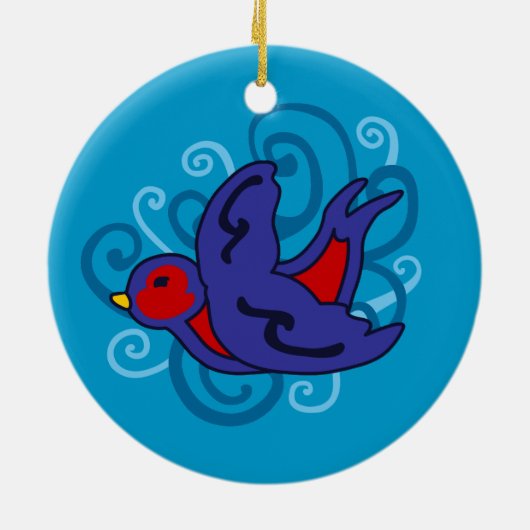 Wirbles Schlucken Keramikornament (Hinten)