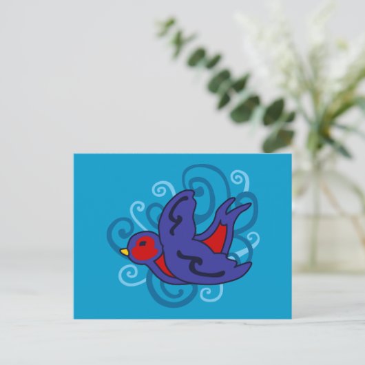 Wirbles Schlucken Postkarte (Stehend Vorderseite)