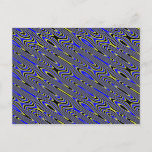 Wirbles Schwarz-Gelb-Muster Postkarte