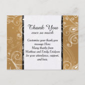 Wirbles Schwarz-, Gold- und Weißdesign Postkarte (Vorderseite)