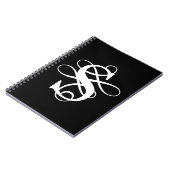 Wirbles Schwarz-Weiß-Blüh Notizblock (Linke Seite)