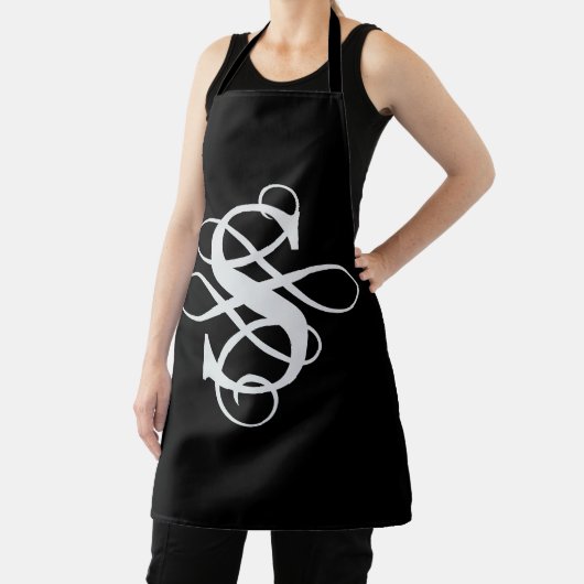 Wirbles Schwarz-Weiß-Blüh Schürze (InSitu)