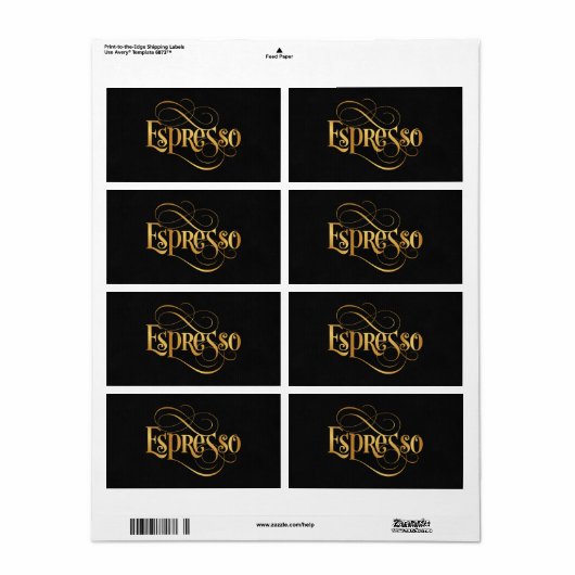 Wirbles Script Calligraphy Espresso Gold auf schwa (Vorne)