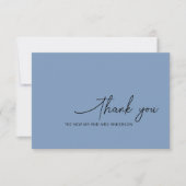 Wirbles Script Moody Blue Wedding Danke Card (Vorderseite)