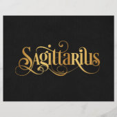 Wirbles Script Zodiac Sign Sagittarier Gold Black Flyer (Vorne)