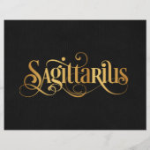 Wirbles Script Zodiac Sign Sagittarier Gold Black Flyer (Hinten)