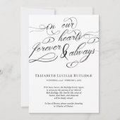 Wirbles Skript in unseren Herzen für immer Ankündi Einladung (Vorderseite)