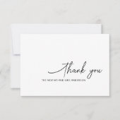 Wirbles Skript Schwarz-weiße Hochzeit Dankeschön K Dankeskarte (Vorderseite)