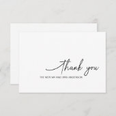 Wirbles Skript Schwarz-weiße Hochzeit Dankeschön K Dankeskarte (Vorne/Hinten)