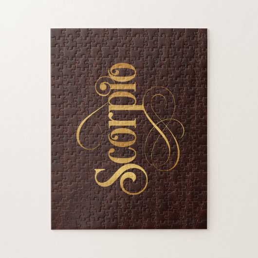 Wirbles Skript-Tierkreis-Zeichen-Skorpions-Gold Puzzle (Vertikal)