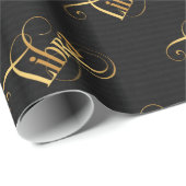 Wirbles Skript-Tierkreis-Zeichen-Waage-Gold auf Geschenkpapier (Rolleneckpunkt)