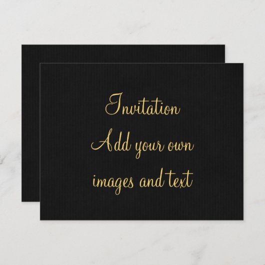 Wirbles Skript Zodiac Signa Libra Gold auf Schwarz Einladung (Vorne/Hinten)