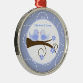 Wirbles Vogel-(blaues) kundenspezifisches Silbernes Ornament (Rechts)