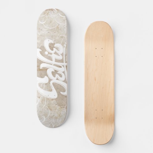 Wirbles White Graffiti Selfie Street Art Letting Skateboard (Vorderseite)