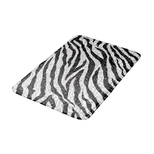 Wirbles Zebra-Design Badematte (Schrägansicht)