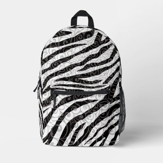 Wirbles Zebra-Design Bedruckter Rucksack (Vorderseite)