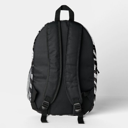 Wirbles Zebra-Design Bedruckter Rucksack (Rückseite)