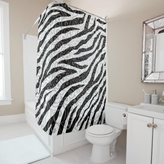 Wirbles Zebra-Design Duschvorhang (Beispiel)