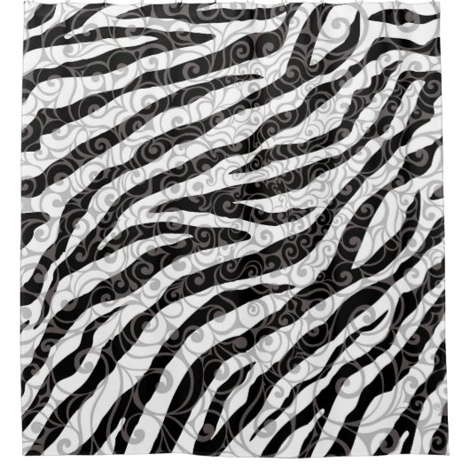 Wirbles Zebra-Design Duschvorhang (Vorderseite)