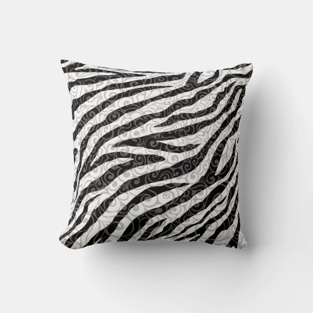 Wirbles Zebra-Design Kissen (Vorderseite)