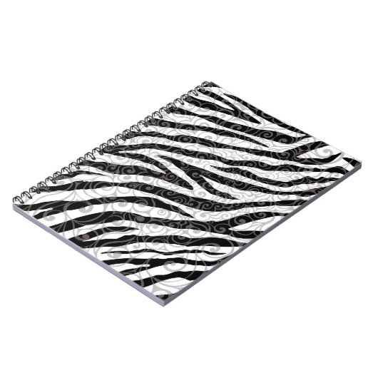 Wirbles Zebra-Design Notizblock (Linke Seite)