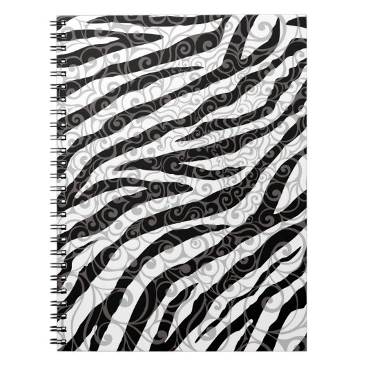 Wirbles Zebra-Design Notizblock (Vorderseite)