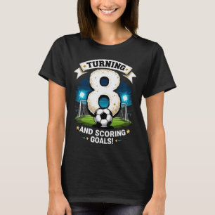Wird 8 und schießt Tore 8. Geburtstag Junge Fußbal T-Shirt