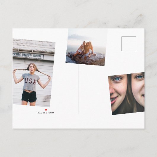 Wird Bridesmaid Vorschlag Multi-Foto Eukalyptus Einladungspostkarte (Rückseite)