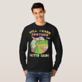 Wird Brother für Ostern Candy Dinosaur Trex T-Shirt (Vorne ganz)