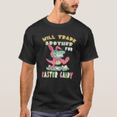 Wird Brother für Ostern Candy Dinosaur Trex T-Shirt (Vorderseite)