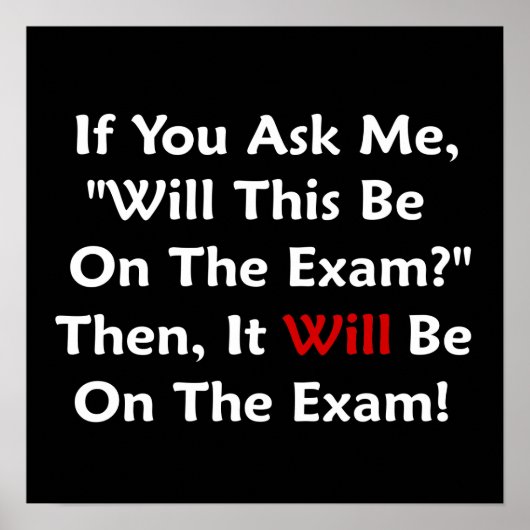 Wird das auf der Prüfung sein? Poster (Vorne)