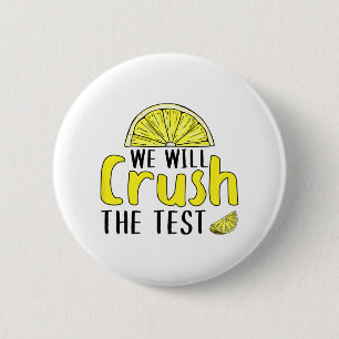 wird den Test-Lemon-Funny-Test-Tag für Stuhl zerbr Button