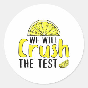 wird den Test-Lemon-Funny-Test-Tag für Stuhl zerbr Runder Aufkleber