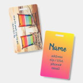 Wird der Tide meinen Stuhl plash - Gepäckmarke Ausweis (Vorder- & Rückseite)