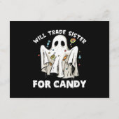 wird die Schwester gegen niedlichen Halloween-Geis Begleitkarte (Rückseite)