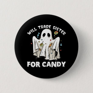 wird die Schwester gegen niedlichen Halloween-Geis Button