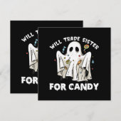 wird die Schwester gegen niedlichen Halloween-Geis Einladung (Vorne/Hinten)