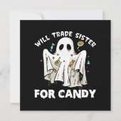 wird die Schwester gegen niedlichen Halloween-Geis Einladung (Vorderseite)