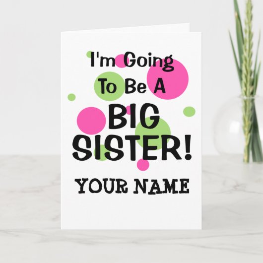 Wird ein großer SCHWESTER! Ankündigung (Vorderseite)