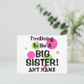 Wird ein großer SCHWESTER! Postkarte (Stehend Vorderseite)