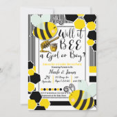 Wird es das Baby Shower Gender Reveal White Einladung (Vorderseite)